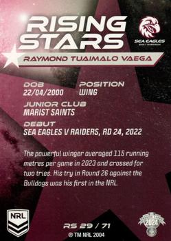 2024 NRL Traders Titanium - Rising Stars #RS29 Raymond Tuaimalo Vaega Back